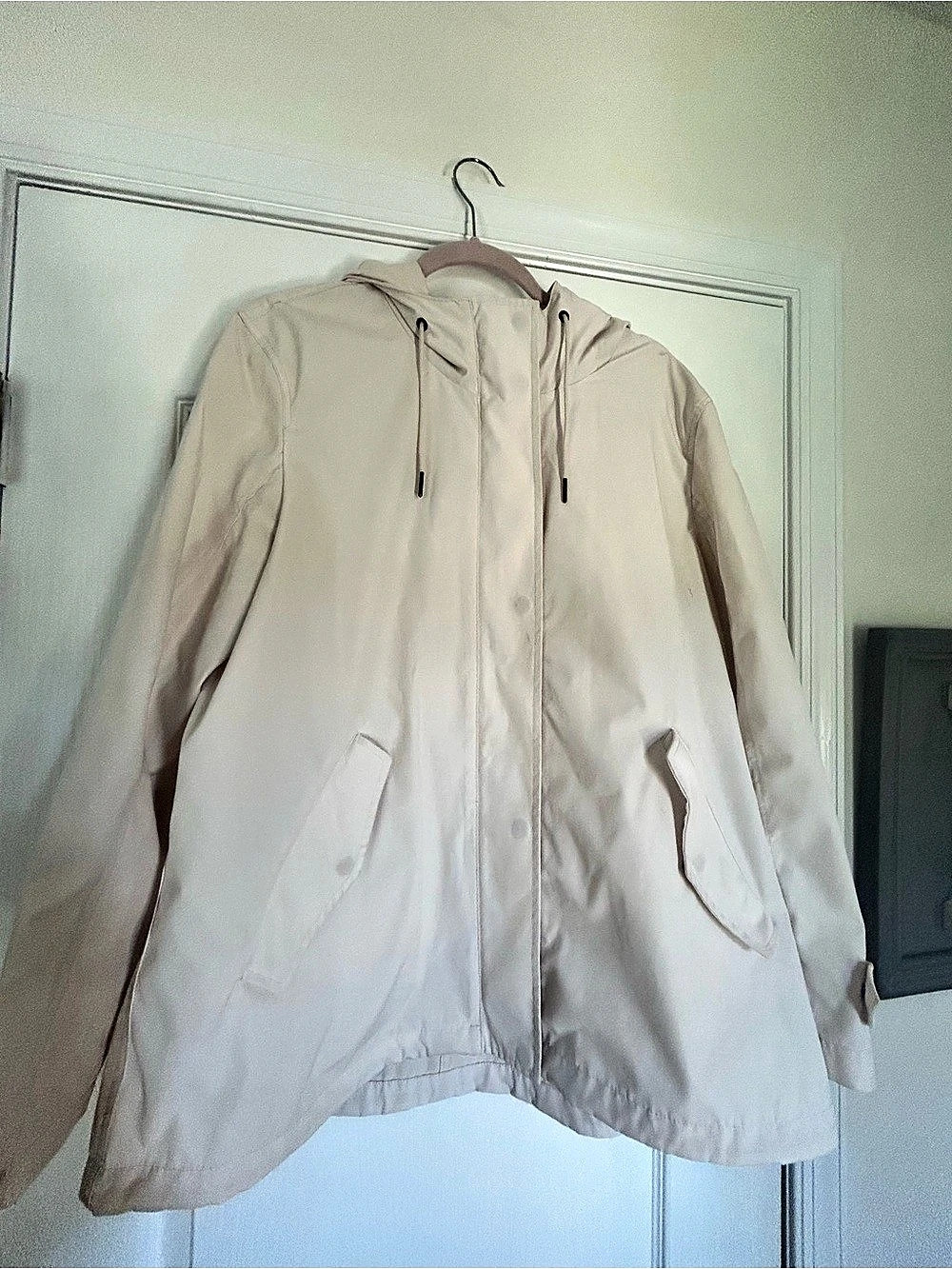 Jones New York Hooded Utility Jacket Cream XL Like New